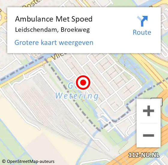 Locatie op kaart van de 112 melding: Ambulance Met Spoed Naar Leidschendam, Broekweg op 13 juli 2024 17:17