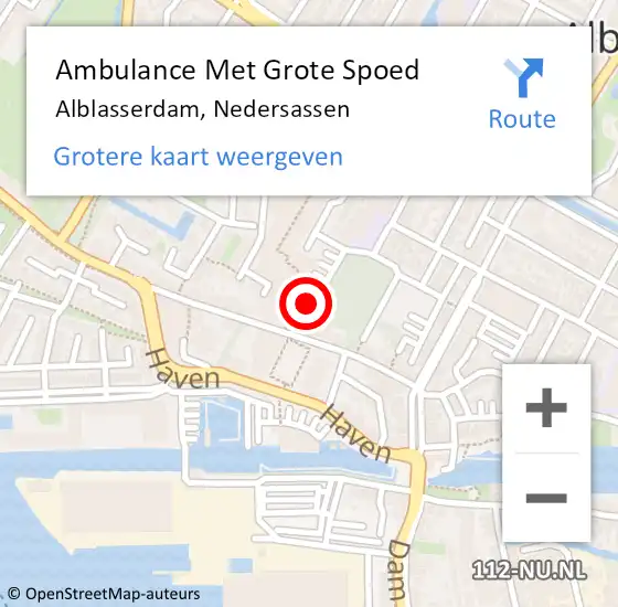 Locatie op kaart van de 112 melding: Ambulance Met Grote Spoed Naar Alblasserdam, Nedersassen op 13 juli 2024 17:27