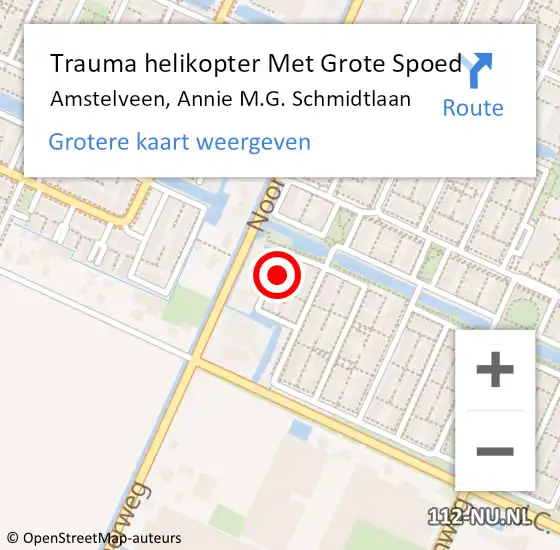 Locatie op kaart van de 112 melding: Trauma helikopter Met Grote Spoed Naar Amstelveen, Annie M.G. Schmidtlaan op 13 juli 2024 17:42