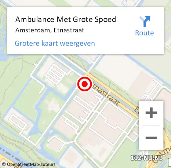 Locatie op kaart van de 112 melding: Ambulance Met Grote Spoed Naar Amsterdam, Etnastraat op 13 juli 2024 18:05