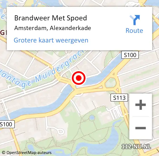 Locatie op kaart van de 112 melding: Brandweer Met Spoed Naar Amsterdam, Alexanderkade op 13 juli 2024 18:29