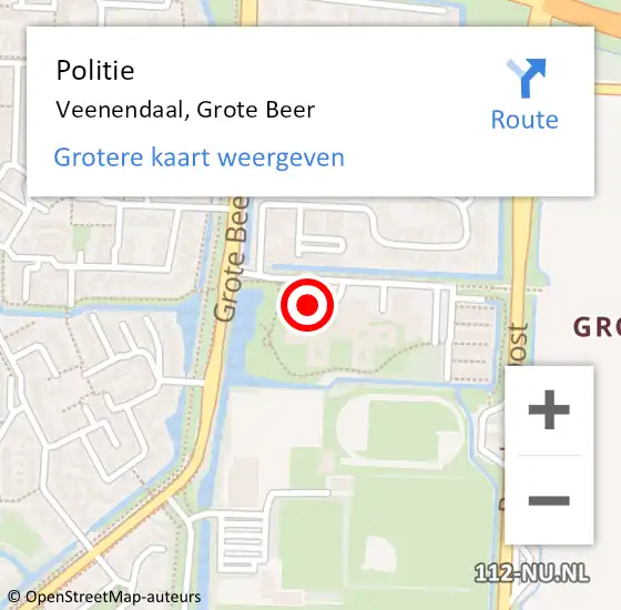 Locatie op kaart van de 112 melding: Politie Veenendaal, Grote Beer op 13 juli 2024 18:31