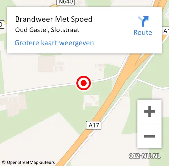 Locatie op kaart van de 112 melding: Brandweer Met Spoed Naar Oud Gastel, Slotstraat op 13 oktober 2014 03:03