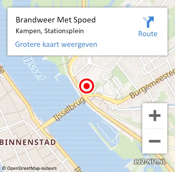 Locatie op kaart van de 112 melding: Brandweer Met Spoed Naar Kampen, Stationsplein op 13 juli 2024 18:48