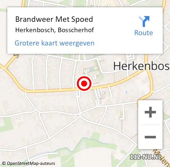 Locatie op kaart van de 112 melding: Brandweer Met Spoed Naar Herkenbosch, Bosscherhof op 13 juli 2024 20:04