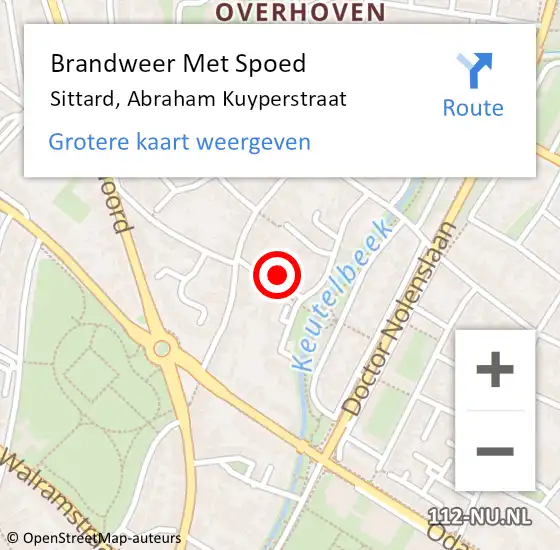 Locatie op kaart van de 112 melding: Brandweer Met Spoed Naar Sittard, Abraham Kuyperstraat op 17 oktober 2013 13:00