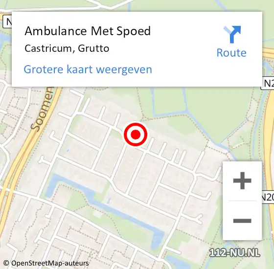 Locatie op kaart van de 112 melding: Ambulance Met Spoed Naar Castricum, Grutto op 13 juli 2024 20:30