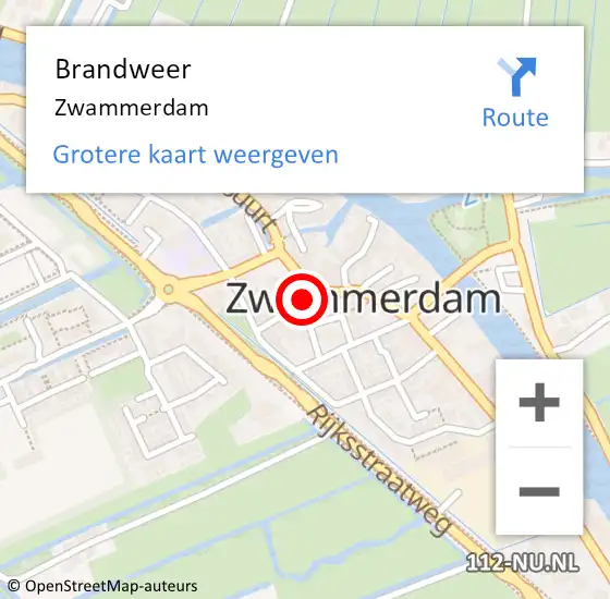 Locatie op kaart van de 112 melding: Brandweer Zwammerdam op 13 juli 2024 21:00