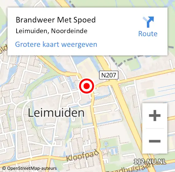 Locatie op kaart van de 112 melding: Brandweer Met Spoed Naar Leimuiden, Noordeinde op 13 juli 2024 21:04