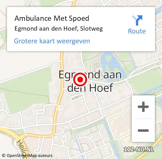 Locatie op kaart van de 112 melding: Ambulance Met Spoed Naar Egmond aan den Hoef, Slotweg op 13 juli 2024 21:10