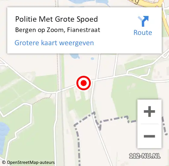 Locatie op kaart van de 112 melding: Politie Met Grote Spoed Naar Bergen op Zoom, Fianestraat op 13 juli 2024 22:24