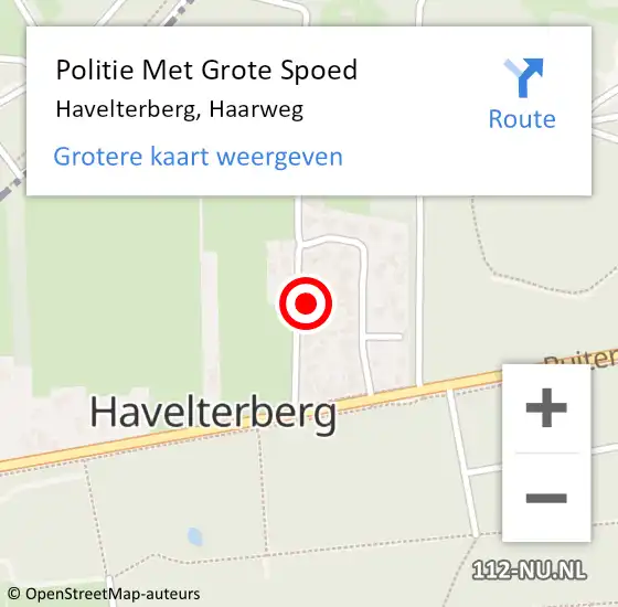 Locatie op kaart van de 112 melding: Politie Met Grote Spoed Naar Havelterberg, Haarweg op 13 juli 2024 22:29