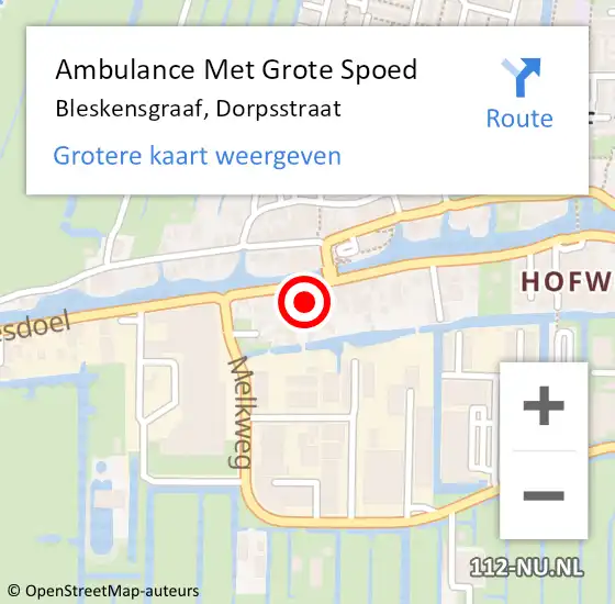 Locatie op kaart van de 112 melding: Ambulance Met Grote Spoed Naar Bleskensgraaf, Dorpsstraat op 13 juli 2024 22:32