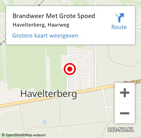 Locatie op kaart van de 112 melding: Brandweer Met Grote Spoed Naar Havelterberg, Haarweg op 13 juli 2024 22:32