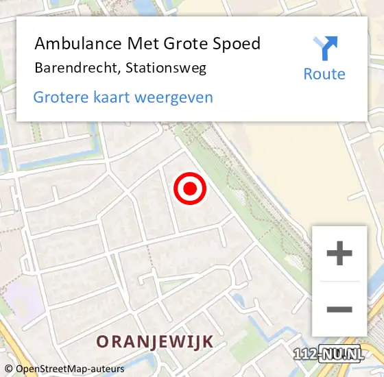 Locatie op kaart van de 112 melding: Ambulance Met Grote Spoed Naar Barendrecht, Stationsweg op 13 juli 2024 22:43