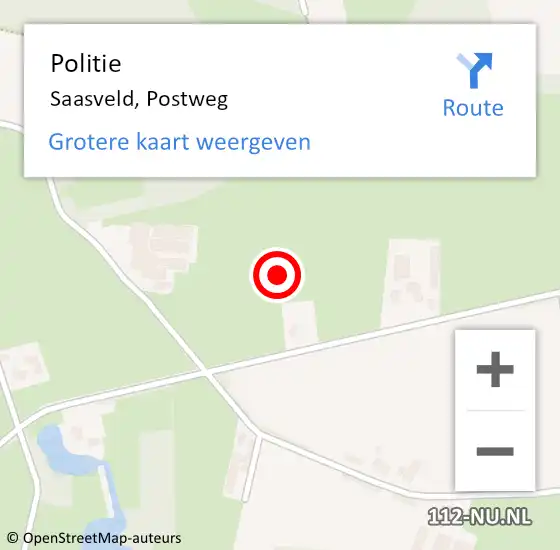 Locatie op kaart van de 112 melding: Politie Saasveld, Postweg op 13 juli 2024 23:16