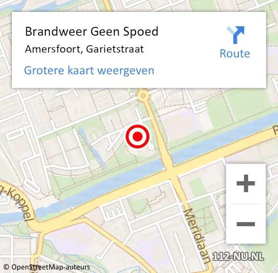 Locatie op kaart van de 112 melding: Brandweer Geen Spoed Naar Amersfoort, Garietstraat op 13 juli 2024 23:21