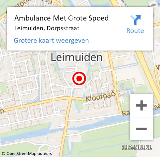 Locatie op kaart van de 112 melding: Ambulance Met Grote Spoed Naar Leimuiden, Dorpsstraat op 14 juli 2024 00:18