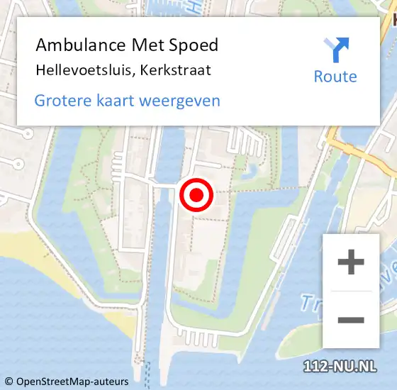 Locatie op kaart van de 112 melding: Ambulance Met Spoed Naar Hellevoetsluis, Kerkstraat op 14 juli 2024 02:05