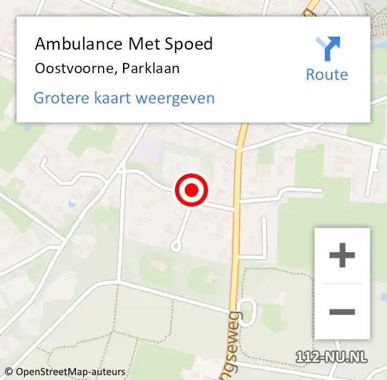 Locatie op kaart van de 112 melding: Ambulance Met Spoed Naar Oostvoorne, Parklaan op 14 juli 2024 02:13