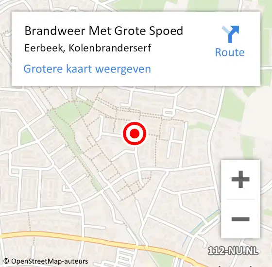 Locatie op kaart van de 112 melding: Brandweer Met Grote Spoed Naar Eerbeek, Kolenbranderserf op 14 juli 2024 04:24