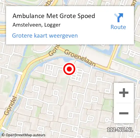 Locatie op kaart van de 112 melding: Ambulance Met Grote Spoed Naar Amstelveen, Logger op 14 juli 2024 04:44