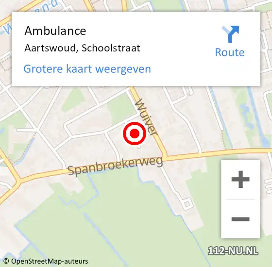 Locatie op kaart van de 112 melding: Ambulance Aartswoud, Schoolstraat op 14 juli 2024 05:56