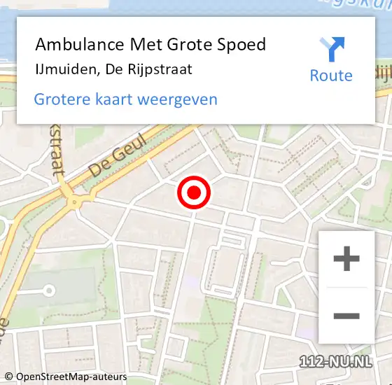 Locatie op kaart van de 112 melding: Ambulance Met Grote Spoed Naar IJmuiden, De Rijpstraat op 14 juli 2024 07:55