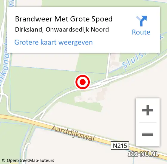 Locatie op kaart van de 112 melding: Brandweer Met Grote Spoed Naar Dirksland, Onwaardsedijk Noord op 14 juli 2024 08:11