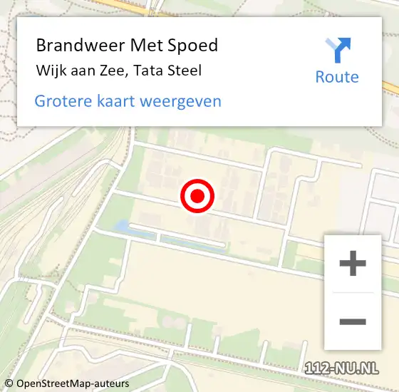 Locatie op kaart van de 112 melding: Brandweer Met Spoed Naar Wijk aan Zee, Tata Steel op 14 juli 2024 08:53