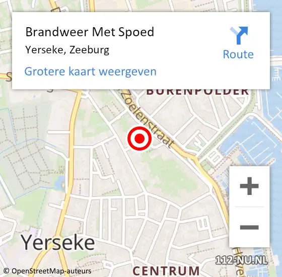 Locatie op kaart van de 112 melding: Brandweer Met Spoed Naar Yerseke, Zeeburg op 14 juli 2024 10:16