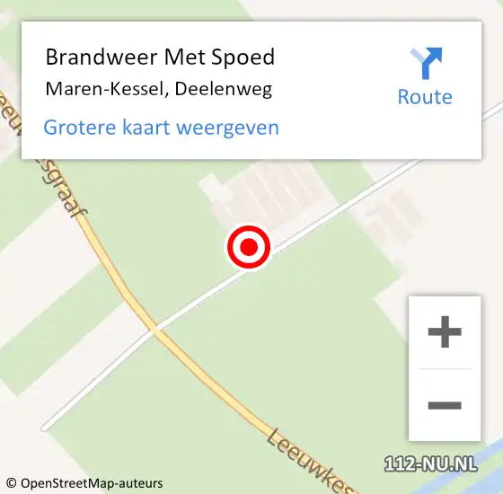 Locatie op kaart van de 112 melding: Brandweer Met Spoed Naar Maren-Kessel, Deelenweg op 14 juli 2024 10:22