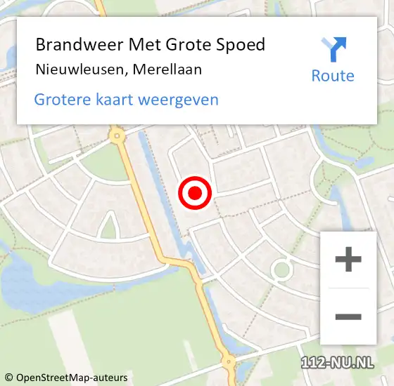 Locatie op kaart van de 112 melding: Brandweer Met Grote Spoed Naar Nieuwleusen, Merellaan op 14 juli 2024 10:31