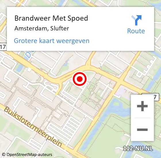 Locatie op kaart van de 112 melding: Brandweer Met Spoed Naar Amsterdam, Slufter op 14 juli 2024 11:41