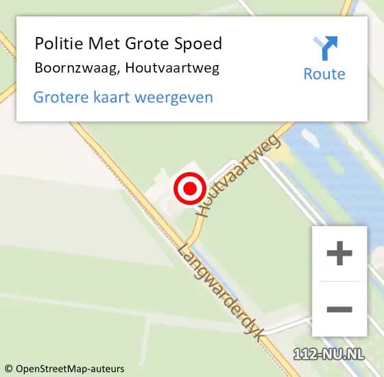 Locatie op kaart van de 112 melding: Politie Met Grote Spoed Naar Boornzwaag, Houtvaartweg op 14 juli 2024 11:42