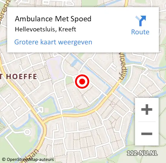 Locatie op kaart van de 112 melding: Ambulance Met Spoed Naar Hellevoetsluis, Kreeft op 14 juli 2024 11:44