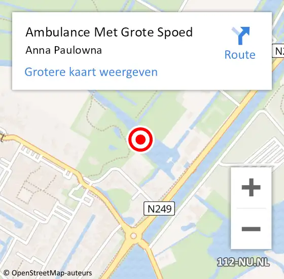 Locatie op kaart van de 112 melding: Ambulance Met Grote Spoed Naar Anna Paulowna op 14 juli 2024 11:50