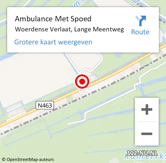 Locatie op kaart van de 112 melding: Ambulance Met Spoed Naar Woerdense Verlaat, Lange Meentweg op 14 juli 2024 12:02