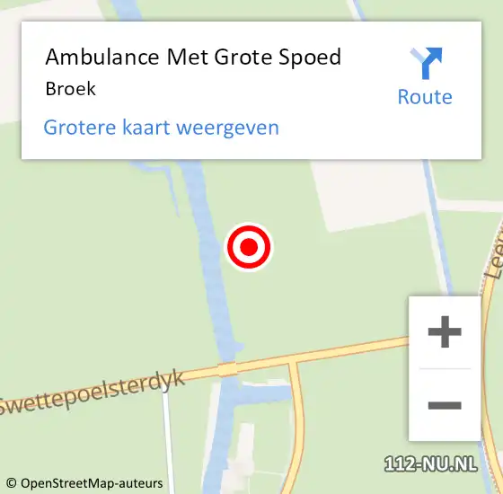 Locatie op kaart van de 112 melding: Ambulance Met Grote Spoed Naar Broek op 14 juli 2024 12:15