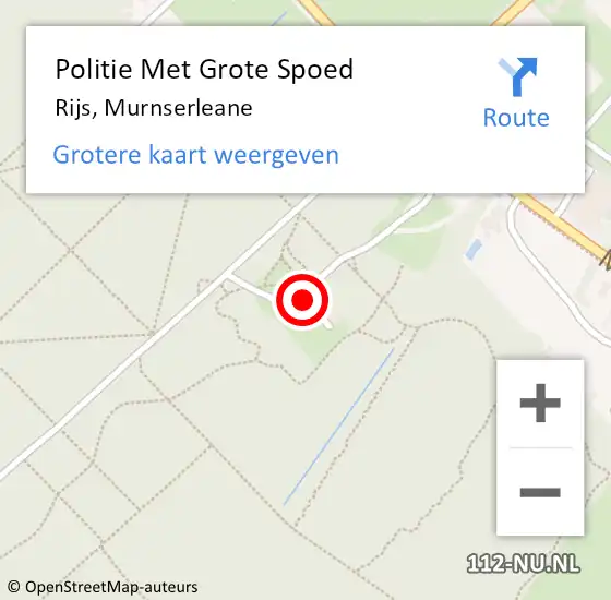 Locatie op kaart van de 112 melding: Politie Met Grote Spoed Naar Rijs, Murnserleane op 14 juli 2024 12:47