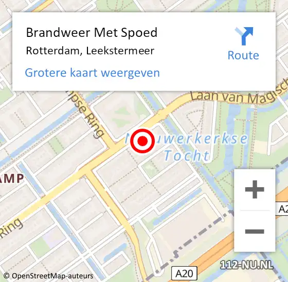 Locatie op kaart van de 112 melding: Brandweer Met Spoed Naar Rotterdam, Leekstermeer op 14 juli 2024 13:11