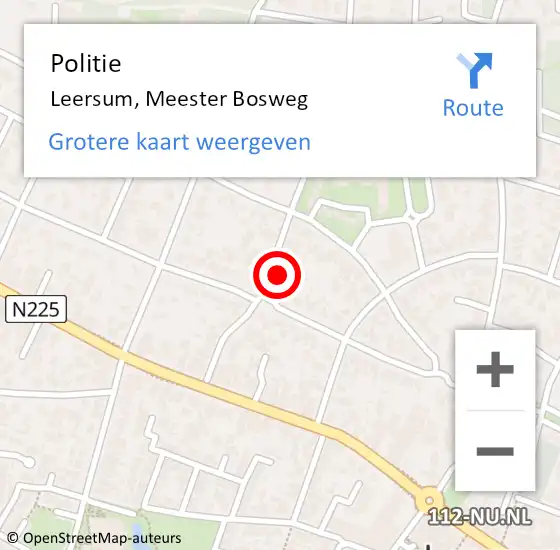 Locatie op kaart van de 112 melding: Politie Leersum, Meester Bosweg op 14 juli 2024 13:18