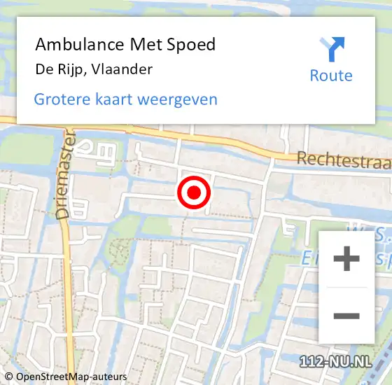 Locatie op kaart van de 112 melding: Ambulance Met Spoed Naar De Rijp, Vlaander op 14 juli 2024 13:23