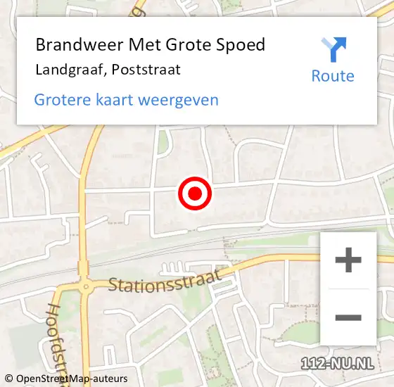 Locatie op kaart van de 112 melding: Brandweer Met Grote Spoed Naar Landgraaf, Poststraat op 14 juli 2024 13:56