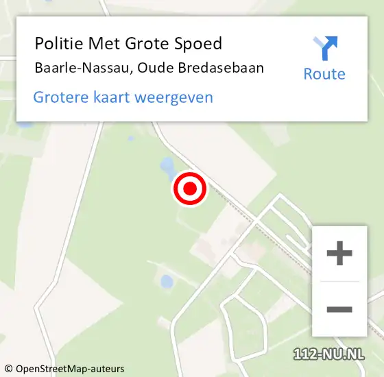 Locatie op kaart van de 112 melding: Politie Met Grote Spoed Naar Baarle-Nassau, Oude Bredasebaan op 14 juli 2024 13:57