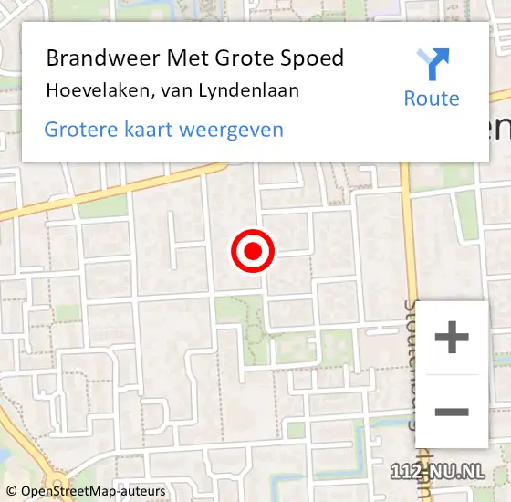 Locatie op kaart van de 112 melding: Brandweer Met Grote Spoed Naar Hoevelaken, van Lyndenlaan op 14 juli 2024 14:40