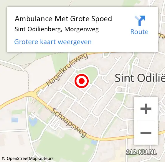 Locatie op kaart van de 112 melding: Ambulance Met Grote Spoed Naar Sint Odiliënberg, Morgenweg op 14 juli 2024 14:43