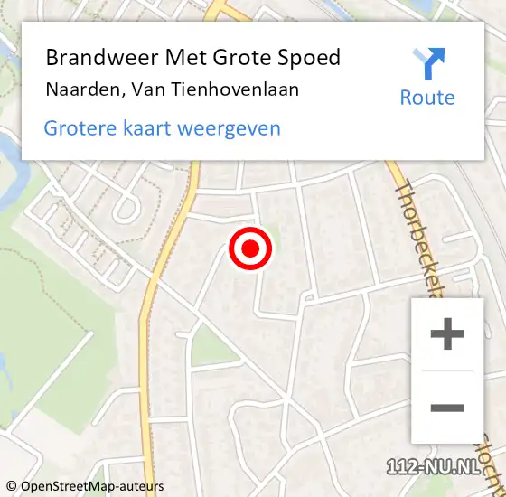 Locatie op kaart van de 112 melding: Brandweer Met Grote Spoed Naar Naarden, Van Tienhovenlaan op 17 oktober 2013 13:09