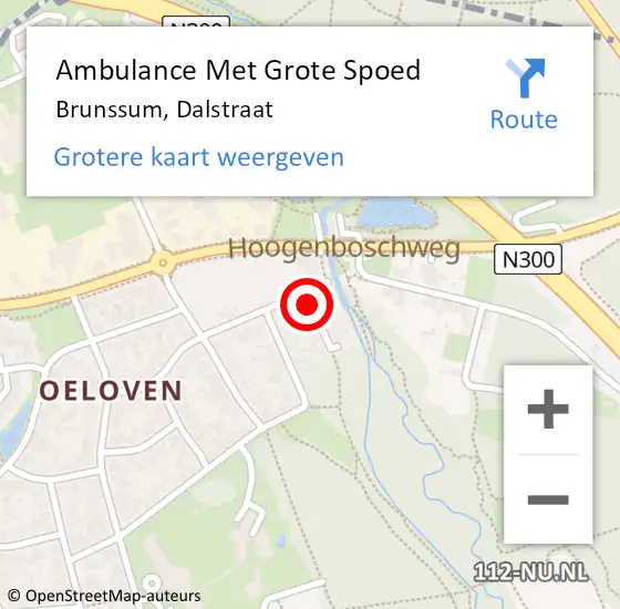 Locatie op kaart van de 112 melding: Ambulance Met Grote Spoed Naar Brunssum, Dalstraat op 13 oktober 2014 07:44