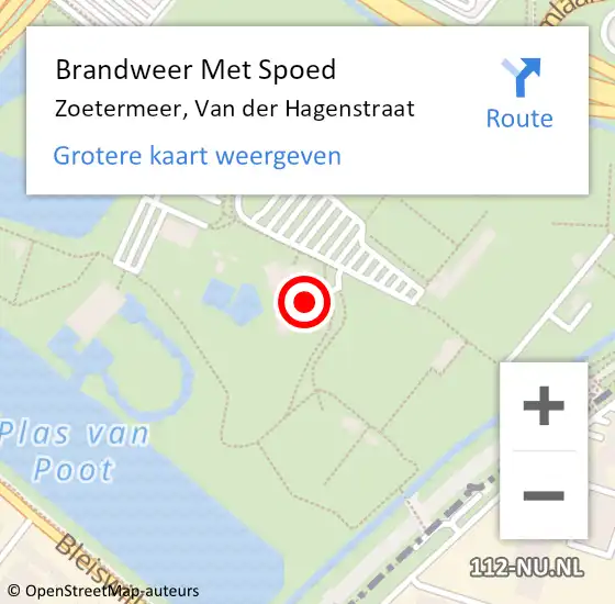 Locatie op kaart van de 112 melding: Brandweer Met Spoed Naar Zoetermeer, Van der Hagenstraat op 14 juli 2024 16:08